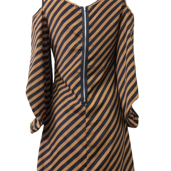 KARLIE Stripped Brown Dress - Picture 10 of 12